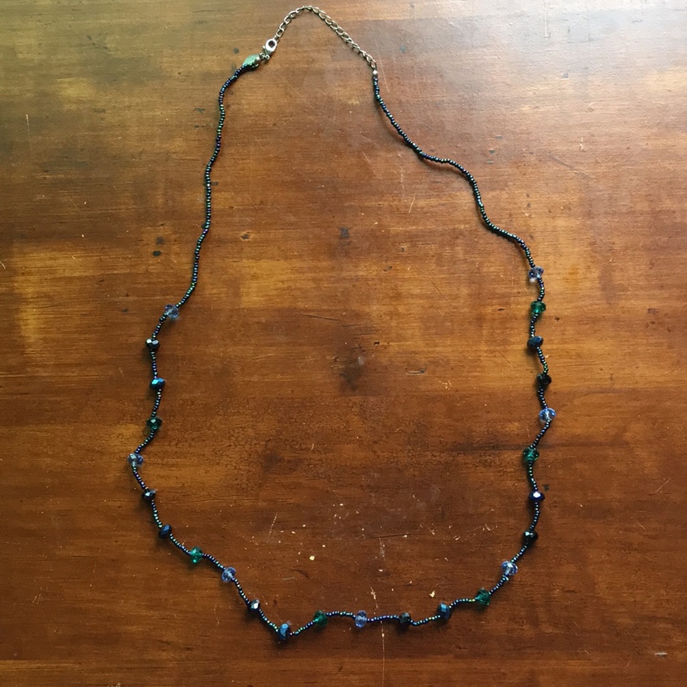 🌕Blue crystal long Necklace